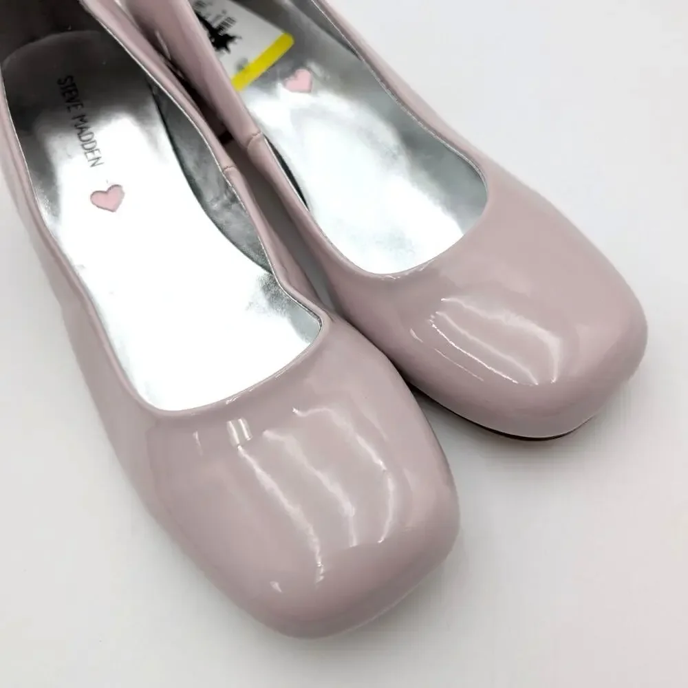 Steve Madden Jenna Block Heel Pump Round Toe Girls Blush Size US5M EU37